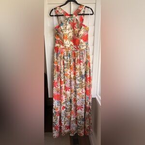 Lulu's Lilja Cream Floral Print Maxi Dress